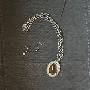 Elegant Silver Necklace and Earring Set